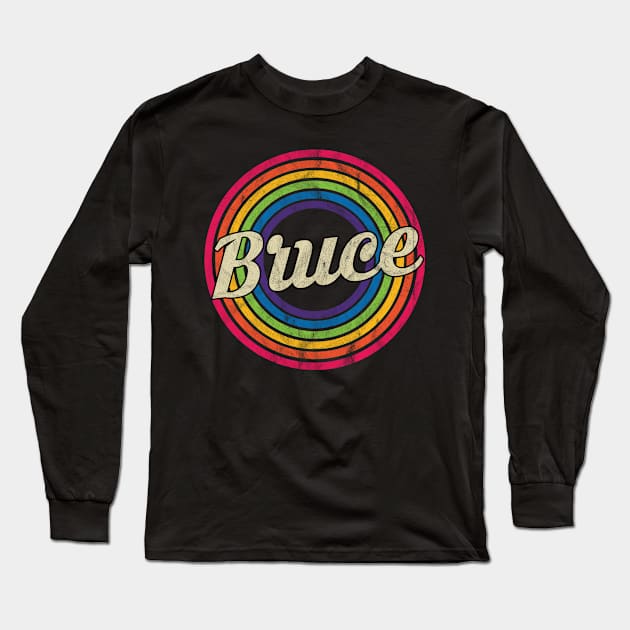 Bruce - Retro Rainbow Faded-Style Long Sleeve T-Shirt by MaydenArt